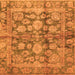 Square Machine Washable Oriental Orange Traditional Area Rugs, wshabs692org