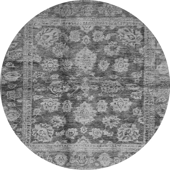 Round Oriental Gray Traditional Rug, abs692gry