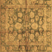 Square Machine Washable Oriental Brown Traditional Rug, wshabs692brn