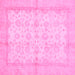 Square Oriental Pink Traditional Rug, abs693pnk