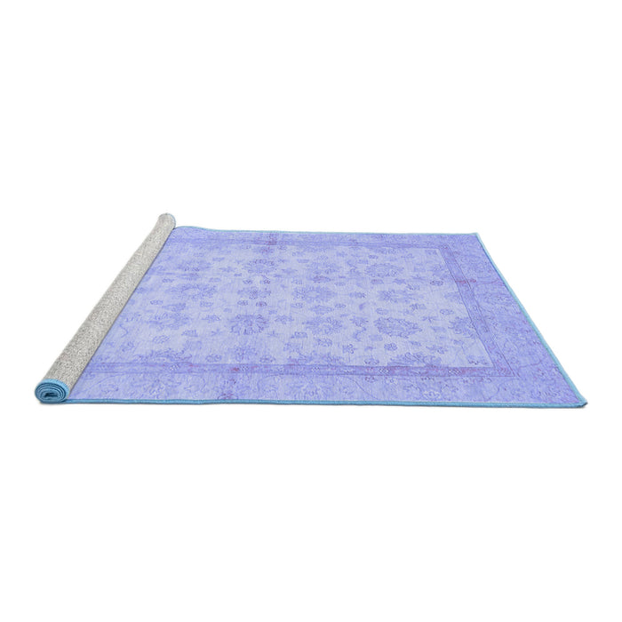 Sideview of Machine Washable Oriental Blue Traditional Rug, wshabs693blu