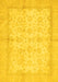 Machine Washable Oriental Yellow Traditional Rug, wshabs693yw