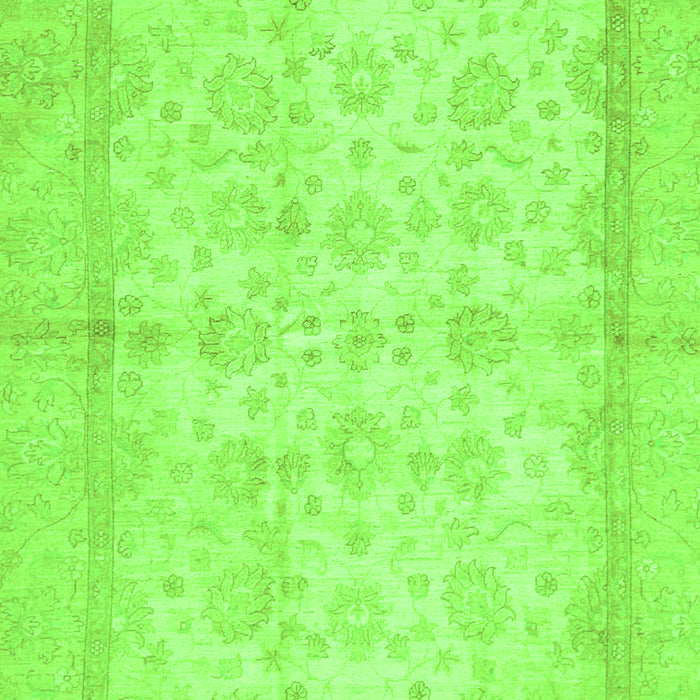 Machine Washable Oriental Green Traditional Area Rugs, wshabs693grn
