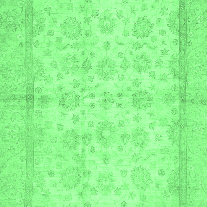 Machine Washable Oriental Emerald Green Traditional Area Rugs, wshabs693emgrn