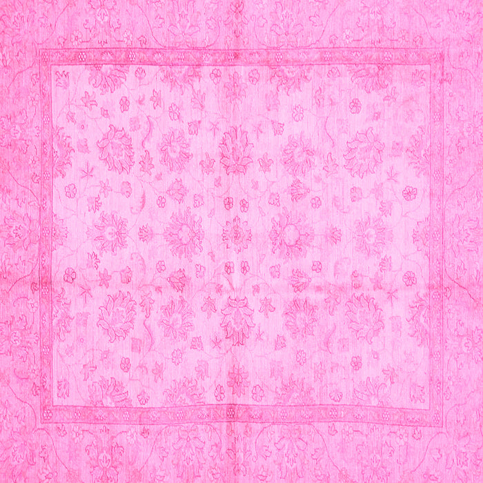 Square Machine Washable Oriental Pink Traditional Rug, wshabs693pnk