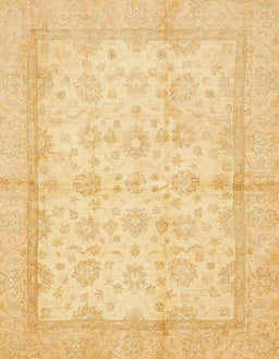 Abstract Chrome Gold Yellow Oriental Rug, abs693