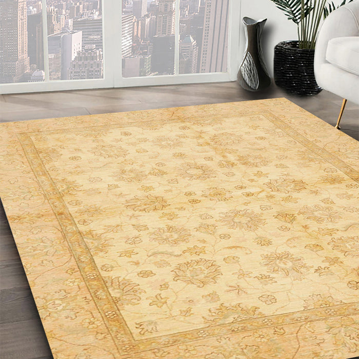 Machine Washable Abstract Chrome Gold Yellow Rug in a Family Room, wshabs693