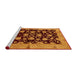 Sideview of Machine Washable Abstract Tomato Red Rug, wshabs694