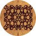 Round Machine Washable Abstract Brown Modern Rug, wshabs694brn