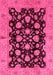 Machine Washable Abstract Pink Modern Rug, wshabs694pnk