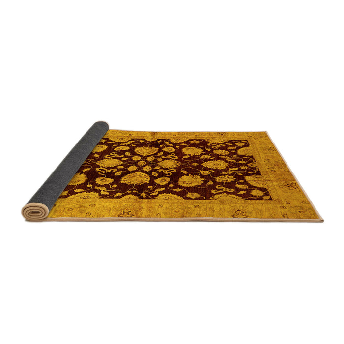 Sideview of Abstract Yellow Modern Rug, abs694yw
