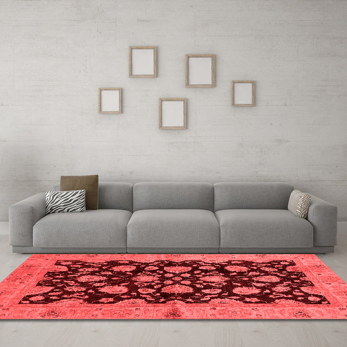 Modern Red Washable Rugs