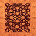 Square Machine Washable Abstract Orange Modern Area Rugs, wshabs694org