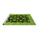 Sideview of Machine Washable Abstract Green Modern Area Rugs, wshabs694grn