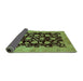 Sideview of Abstract Turquoise Modern Rug, abs694turq