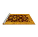 Sideview of Machine Washable Abstract Yellow Modern Rug, wshabs694yw