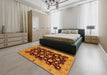 Abstract Red Modern Rug in a Bedroom, abs694