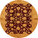 Round Abstract Red Modern Rug, abs694