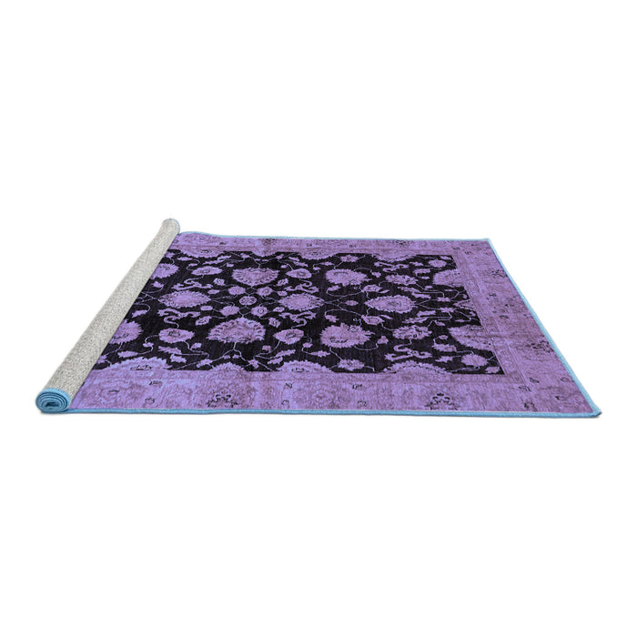 Sideview of Machine Washable Abstract Blue Modern Rug, wshabs694blu