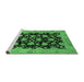 Sideview of Machine Washable Abstract Emerald Green Modern Area Rugs, wshabs694emgrn