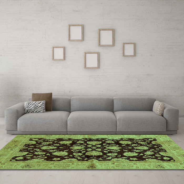 Machine Washable Abstract Turquoise Modern Area Rugs in a Living Room,, wshabs694turq