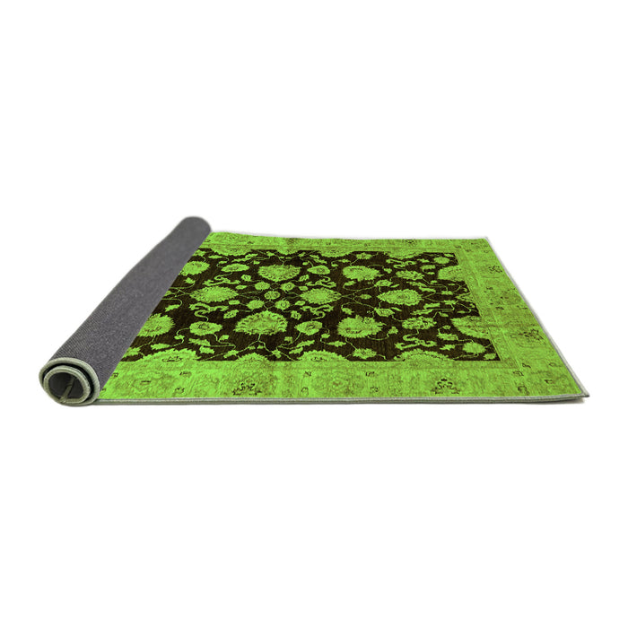 Sideview of Abstract Green Modern Rug, abs694grn