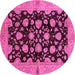 Round Abstract Purple Modern Rug, abs694pur