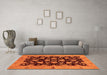 Machine Washable Abstract Orange Modern Area Rugs in a Living Room, wshabs694org