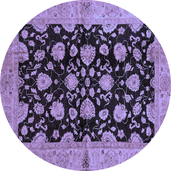 Round Abstract Blue Modern Rug, abs694blu