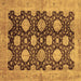 Square Oriental Brown Traditional Rug, abs695brn