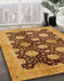 Abstract Orange Oriental Rug in Family Room, abs695