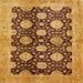 Square Abstract Orange Oriental Rug, abs695