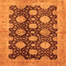 Square Machine Washable Oriental Orange Traditional Area Rugs, wshabs695org