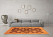 Machine Washable Oriental Orange Traditional Area Rugs in a Living Room, wshabs695org