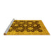 Sideview of Machine Washable Oriental Yellow Traditional Rug, wshabs695yw