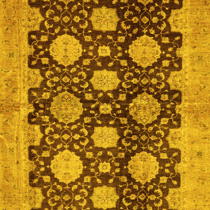 Machine Washable Oriental Yellow Traditional Rug, wshabs695yw