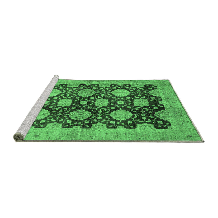 Sideview of Machine Washable Oriental Emerald Green Traditional Area Rugs, wshabs695emgrn