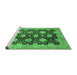 Sideview of Machine Washable Oriental Emerald Green Traditional Area Rugs, wshabs695emgrn