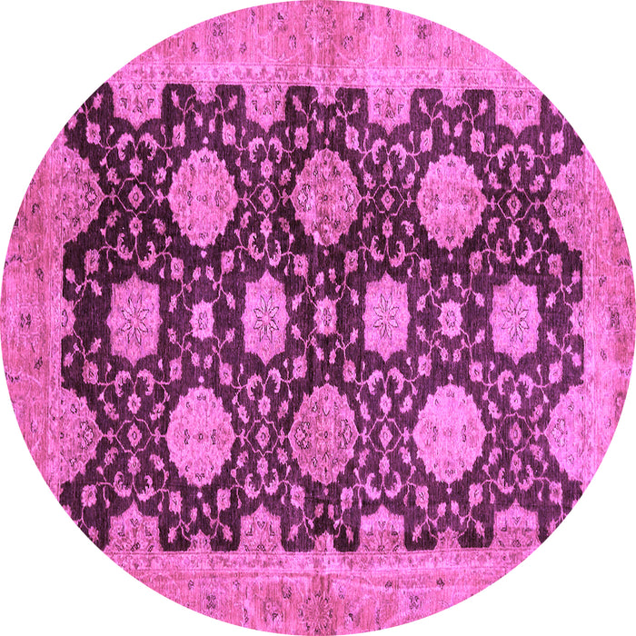 Round Machine Washable Oriental Purple Traditional Area Rugs, wshabs695pur