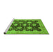 Sideview of Machine Washable Oriental Green Traditional Area Rugs, wshabs695grn