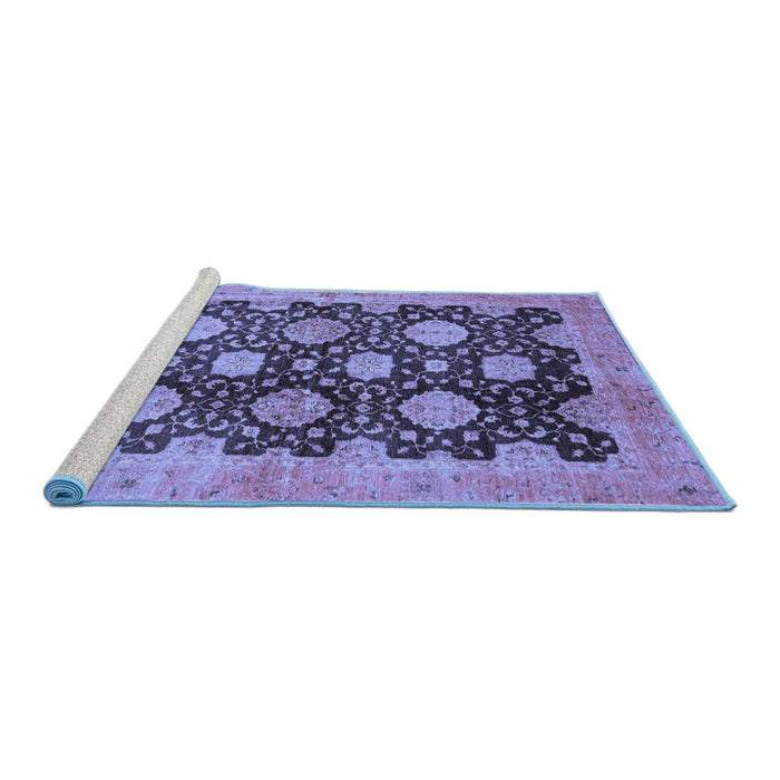 Sideview of Machine Washable Oriental Blue Traditional Rug, wshabs695blu