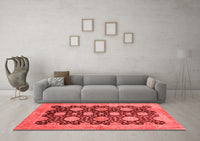 Machine Washable Oriental Red Traditional Rug, wshabs695red