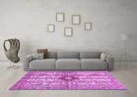 Machine Washable Abstract Purple Modern Rug, wshabs696pur