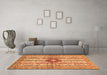 Machine Washable Abstract Orange Modern Area Rugs in a Living Room, wshabs696org