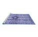 Sideview of Machine Washable Abstract Blue Modern Rug, wshabs696blu