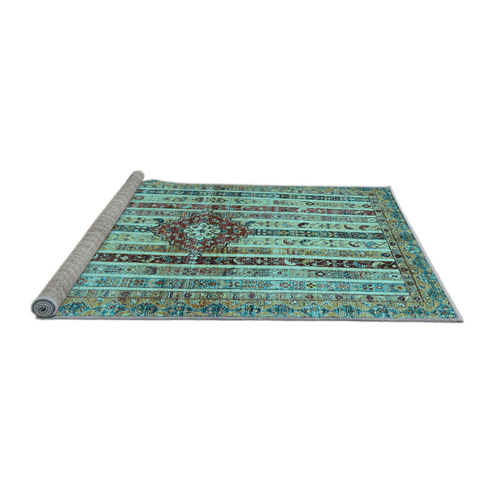 Sideview of Machine Washable Abstract Light Blue Modern Rug, wshabs696lblu