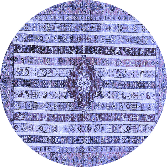 Round Abstract Blue Modern Rug, abs696blu