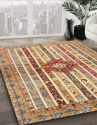 Abstract Chestnut Red Modern Rug, abs696