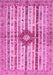 Machine Washable Abstract Pink Modern Rug, wshabs696pnk