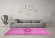 Machine Washable Abstract Pink Modern Rug in a Living Room, wshabs696pnk